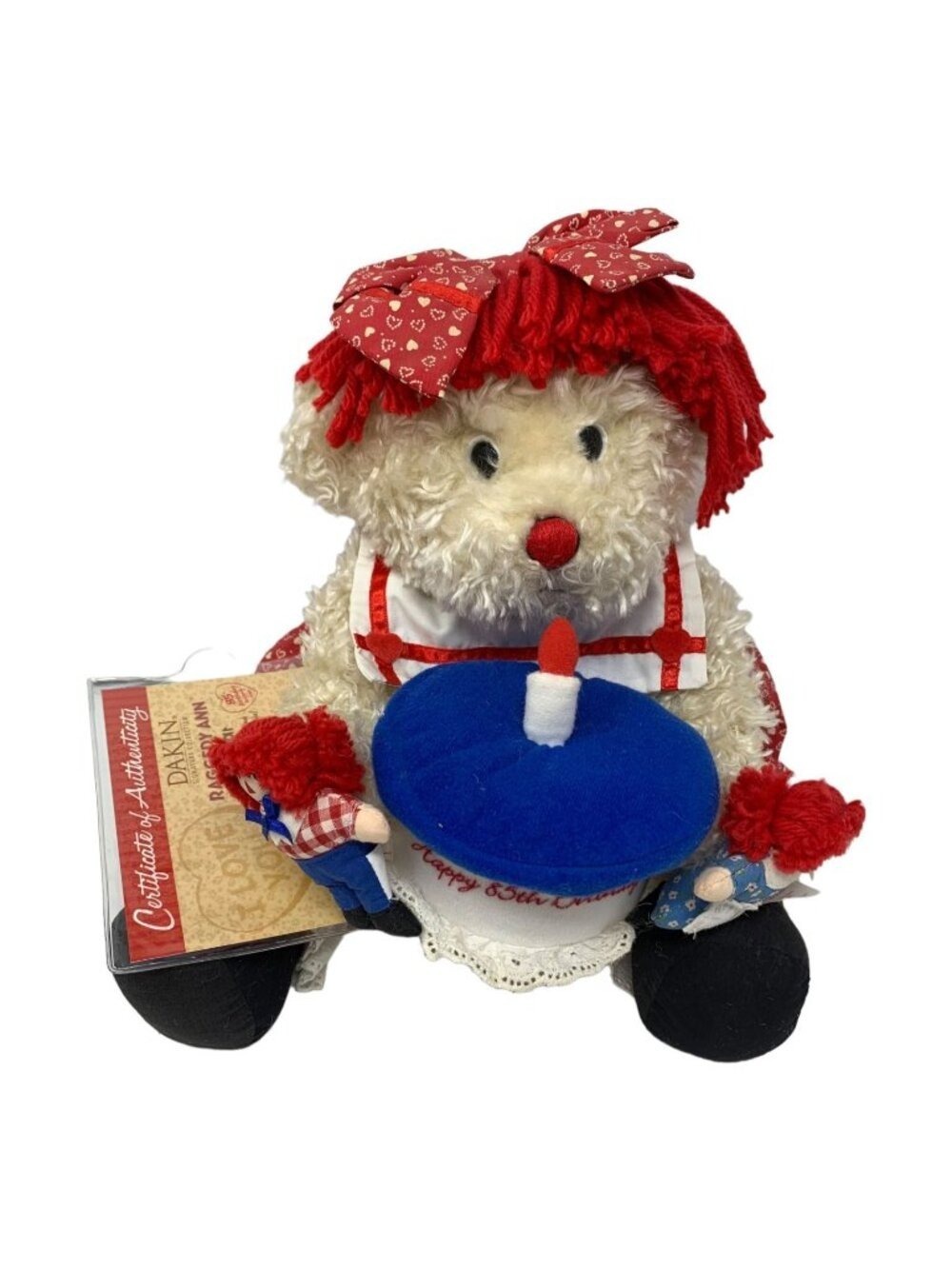 Dakin Raggedy Ann Bear 85th Birthday Plush Doll COA Vintage 2000 Rare Americana